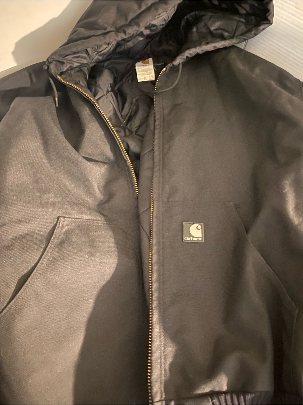 Vintage Carhartt Hooded Jacket J133 BLK Mens Size  3xl Workwear Outerwear